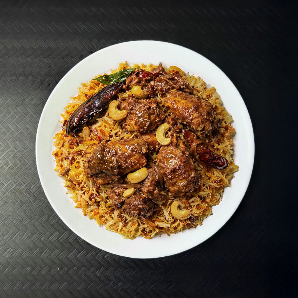 Chicken Ghee Roast Biryani.