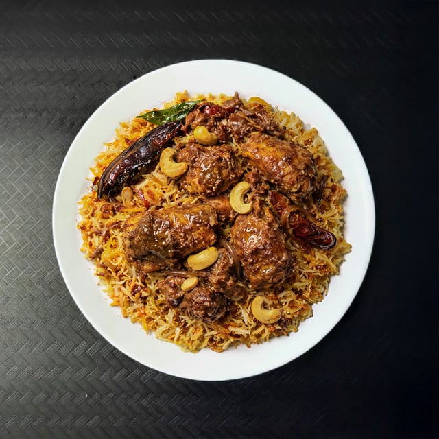 Chicken Ghee Roast Biryani.
